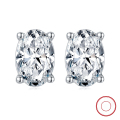 wholesale S925 Sterling Silver Jewelry, Oval Zircon Stud Earrings, Elegant and Minimalist Wedding Earrings, Wholesale from Manufacturer-0-0