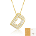 wholesale 925 Silver Plated with 18K Gold, Cross-Border Europe and America New Letter Pendant Necklace, Fashion-Forward Versatile Moissanite Chain-0-34