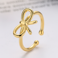 wholesale S925 Sterling Silver Sweet Style Internet-Famous Bow-Shaped Adjustable Ring Fairy Versatile Gentle Index Finger Ring-0-1