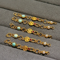 wholesale S925 gold-plated antique-style accessory enamel drip oil dopamine chain bracelet DIY extension chain tail chain jewelry-0-3