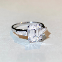 wholesale S925 Sterling Silver 4ct Emerald Cut Moissanite Ring Wholesale Large Carat-MS025-4 carats (Radiant Cut)  6