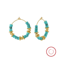 wholesale S925 Sterling Silver Cloud Selection New Product Ear Hoops, Versatile and Stylish Turquoise Beaded Earrings Direct from Manufacturer-Platinum 925 silver