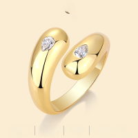 wholesale S925 Gold-Plated Silver Ring New Style Moissanite Jewelry Cross-Border Etsy Live Hot Selling Ins Style Wholesale-Moissanite 3*4mm>US No. 7