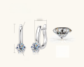 wholesale S925 Sterling Silver Minimalist Fashion Four-Prong 2-Carat Moissanite Ear Studs, Small Batch High-End Earrings-0-8