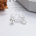 wholesale S925 sterling silver ins Harajuku-style niche design double-layer line sphere openable versatile ring-0-2