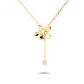 wholesale 10k Gold Yili Jewelry Source Wholesale New Small-Designer Sense Light Luxury Advanced Flower Moissanite Necklace-0-0