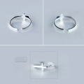 wholesale Metal S925 silver ring women's personality smooth open cross ring wholesale index finger ring fashion J1170-0-3