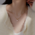 wholesale S925 silver knot minimalist freshwater pearl necklace for women, versatile and luxurious with a sophisticated sense, a youthful collarbone chain, a hidden gem of the sea-0-1