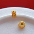 wholesale Gold-plated S925 ancient silver engraved auspicious beast spacer beads, straight-cut spacers, pumpkin beads, Buddha hand gaskets for DIY beading-0-10