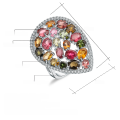 wholesale S925 Silver Luxury Group Setting Natural Tourmaline Ring In Stock Direct Supply Vintage Opulent Natural Gemstone Ring-0-0