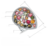 wholesale S925 Silver Luxury Group Setting Natural Tourmaline Ring In Stock Direct Supply Vintage Opulent Natural Gemstone Ring-Natural Sky Blue Topaz US size 10