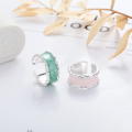 wholesale S925 Silver Fashion Korean Japanese Style Gradient Resin Irregular Personality Internet Celebrity Trend Versatile Open Adjustable Ring-0-0