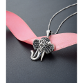 wholesale S925 Sterling Silver Retro Craft Inlaid Diamond Elephant Necklace Pendant Travel Souvenir Collarbone Chain Jewelry-0-0