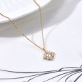 wholesale Electro-plated K gold with micro-set full zircon diamond-shaped pure silver pendant Professional jewelry manufacturer for small quantity wholesale-0-2