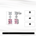 wholesale S925 Sterling Silver Earrings, Light Luxury 5A Ultra-Sparkling Ice-Cut Pink Zircon Earrings, Banquet Jewelry-0-2