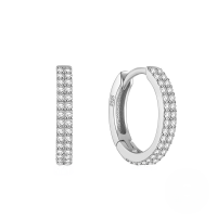 wholesale S925 Silver Curved Wave Two-tone Zircon-accented Ear Cuff, A Classic Hot-seller And Trendy Ins Earring-Platinum-Style 4 925 Silver