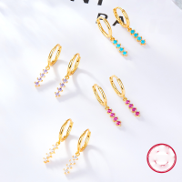 wholesale Metal Material 925 Sterling Silver Earrings New Small Batch Design Women's Colorful Dopamine Earrings Foreign Trade Jewelry Wholesale-Gold blue 925 silver