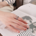 wholesale S925 Sterling Silver Retro Hollow-Out Woven Wrap Chain Fringe Ring, Edgy Euro-American Punk Style Hand Accessory-0-2