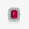 wholesale 925 Sterling Silver Shipei Jewelry New Luxury 10ct Ruby Ring Hand-Set 10*14 Geometric Elegant Women's Ring-0-0