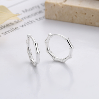 wholesale S925 Sterling Silver Small Fresh Geometric Bamboo Joint Design Ear Clasp, Ins Internet-Famous Unisex Earrings-251R/approximately 1.9 g/pair 925 silver