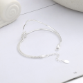 wholesale S925 Sterling Silver Geometric Knot Braided Bracelet, Korean Japanese Style, Ins Minimalist Streetwear Unisex Chain-0-2