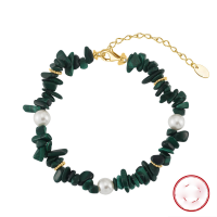wholesale Metal material in the front, Yunqian Jewelry's hit malachite bead bracelet for women, high-end, niche, versatile, vintage-style wholesale accessories-925 silver