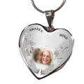 wholesale S925 Silver European and American Best-Selling Memorial Gift for Loved Ones with Photo Engraving and Resin Heart Pendant Necklace-0-4