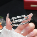 wholesale 9999 Silver Happy Baby Bracelet Solid Bangle for Children, Peace and Joy, Solid Silver Full Moon and First Birthday Gift-0-10