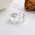 wholesale S925 Sterling Silver Fish Scale Open Ring, Minimalist Ins Style Niche Design Luxury Index Finger Ring-0-2