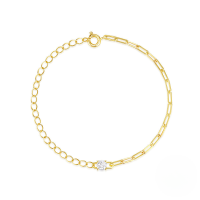 wholesale S925 Sterling Silver Zirconia Splice Bracelet, High-end Design,-Gold 925 silver
