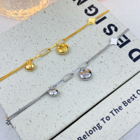 wholesale S925 Sterling Silver Maker's Plump Fortune Plain Silver Bracelet, Fashionable Neo-Chinese Minimalist Design High-End Sense Jewelry-Lucky Little Fat Fortune Bracelet - White Gold &gt; 925 Silver