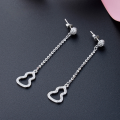 wholesale S925 Silver Earrings for Women, Minimalist Gourd-shaped Diamond-studded Earrings, Simple and Fashionable Jewelry Wholesale from the Source Factory-0-0