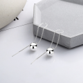 wholesale S925 Sterling Silver Korean-style Geometric Irregular Round Ball Tassel Pendant Trendy Niche Long Earrings-0-2