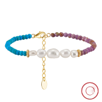 wholesale S925 sterling silver jewelry, thin herringbone chain with natural baroque pearls, simple wholesale-Freshwater pearls 5-6/7-8/3-4mm, 14K gold & 925 silver