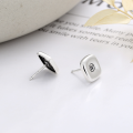 wholesale S925 Sterling Silver Internet-Famous Style Square Concave English Letter Ear Studs INS Street Snap Daily Commute Earrings-0-2