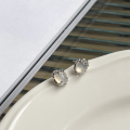 wholesale S925 Sterling Silver Translucent White Agate Natural Stone White Chalcedony Earrings Lava Texture Oval Earrings High-end Minimalist-0-5