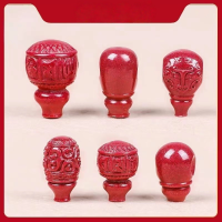 wholesale Metal material high-content pure cinnabar purple gold sand three-way connector DIY accessories mantra Buddhist beads bracelet collectible play accessories for birth year-5#