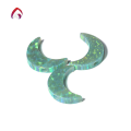 wholesale Synthetic metal opal OPAL moon-shaped double-sided fire opal polymer-cultivated synthetic opal gemstone-0-2