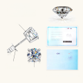 wholesale 10k Gold European and American Fashion Genuine Classic Four-Prong Moissanite Stud Earrings for Women High-End Earrings Wholesale-0-8
