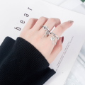 wholesale S925 Metal Love Letter Tassel Vintage Korean Dongdaemun Women's Fashion Chain Silver Ring-0-1