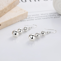 wholesale S925 Sterling Silver Fashion Minimalist Japanese Korean Trendy Small and Large Bead Earrings, Niche Design Versatile Earrings for Women-490RM/approx. 4.3g/pair 925 silver