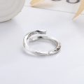 wholesale S925 Sterling Silver Retro Vintage Creative Geometric Letter Ring Ins Cold Minimalist Style Versatile Stacking Ring-0-3