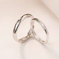wholesale S925 Silver Single Diamond Couple Ring, Simple and Luxurious, Minimalist Plain Band Matching Rings for Men and Women R01246-0-0