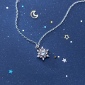 wholesale S925 Silver Christmas Series Korean Style Diamond-Inlaid Snowflake Sweet Romantic Flower Short Collarbone Chain D3906-0-3