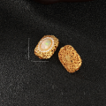 wholesale Gold-plated 925 ancient silver fittings set with natural opal pendant for DIY handmade beading, braided cord bracelets, necklaces, and accessories-0-5