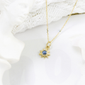 wholesale 14k gold Artini Jewelry June new fashion minimalist deep citrine peridot sky blue London blue necklace-0-1