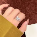 wholesale 925 Sterling Silver Openwork Butterfly Ring for Women, Ethereal and Minimalist Style, Niche and High-End, Adjustable Index Finger Ring-0-3