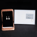 wholesale 925 Silver Inlaid with Hetian Jade Water Drop White Jade Stone Earrings with Certificate, Hook for Hanfu and Qipao Ear Accessories for Women-0-5