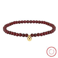 wholesale S925 Sterling Silver Cloud-Pull Jewelry Natural Garnet Anklet Elastic Rope Ankelt Factory Direct Wholesale-Natural garnet + 14K gold &gt; 925 silver