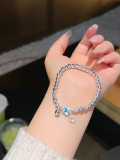 wholesale 999 Pure Silver Women's Lucky Charm Beaded Bracelet DIY Design Bangle Versatile Luxe Fine Jewelry One-Piece Drop Shipping-0-5